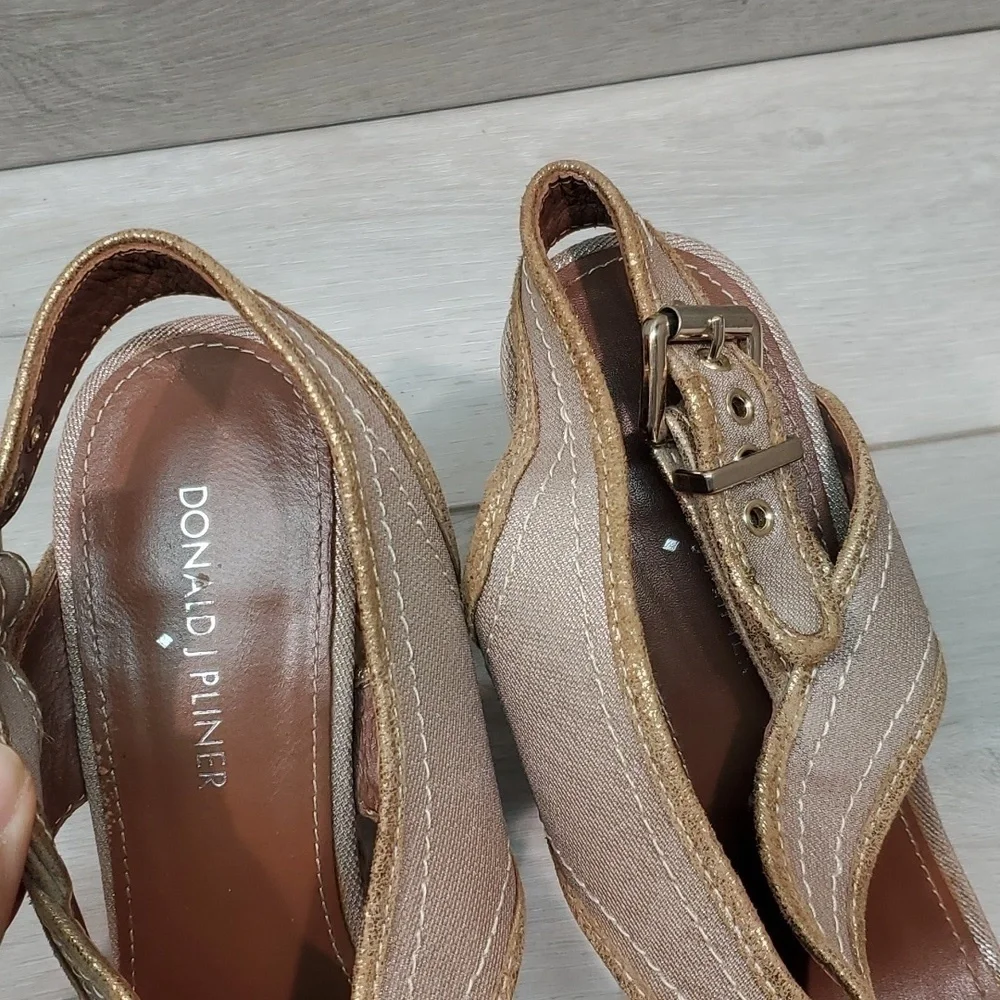 Donald j Pliner Womens Burgos Espadrille Wedge Sandals Shoes sz 9.5M